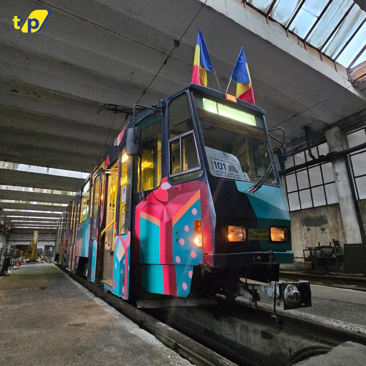 Tramvaiul pregătit să iasă pe traseu